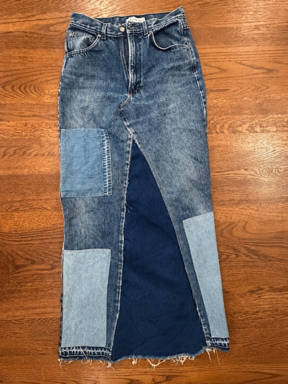 Calvin Klein Patchwork Denim Maxi Skirt